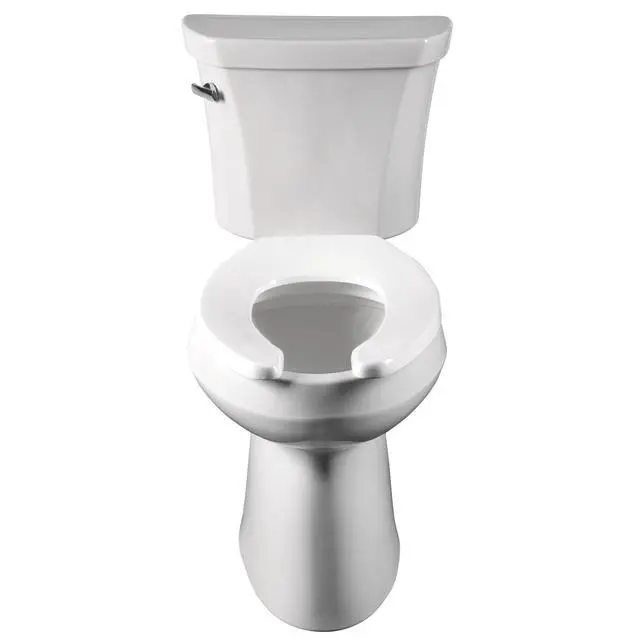 Alt view image 7 of 7 - 1955CT Commercial Open Front Plastic Toilet Seat, Heavy Duty Industrial Seat without Lid, Secure Installation for Long Lasting Use, Made in USA, Elongated, White