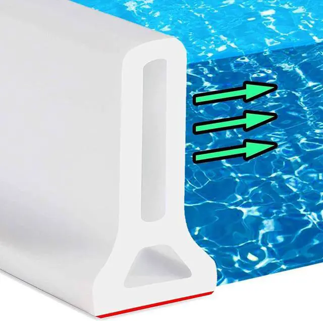 Main image of 3ft/5ft/6ft/8ft/10ft Collapsible Shower Threshold Water Dam Water Barrier for Shower and Water Stopper Keeps Water Inside Water Threshold for Wet and Dry Separation (5ft, White)