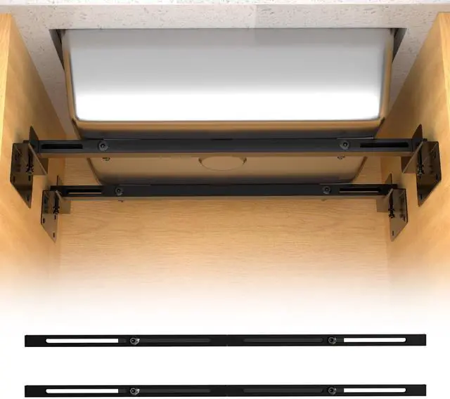 Main image of 71-100cm Undermount Sink Brackets Kit, Adjustable Carbon Steel Supports | Heavy Duty 800 LBS Capacity Horizontal Space-Saving Installation Parts for Kitchen Undermount Sinks Supports