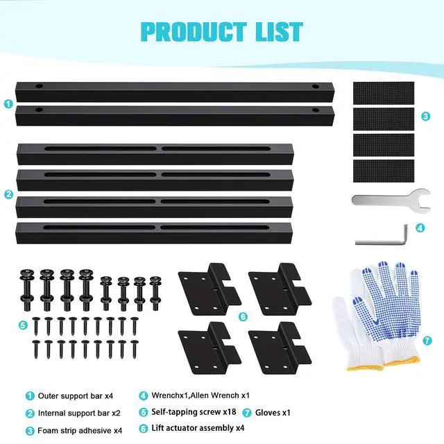 Alt view image 7 of 7 - 71-100cm Undermount Sink Brackets Kit, Adjustable Carbon Steel Supports | Heavy Duty 800 LBS Capacity Horizontal Space-Saving Installation Parts for Kitchen Undermount Sinks Supports