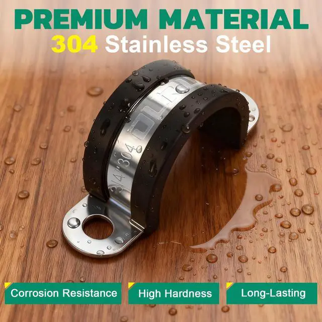 Alt view image 4 of 7 - 67PCS Pipe Strap Kit Fits 0.51"-4.01" OD, Rubber U Bracket,10 Sizes | 304 Stainless Steel, Anti-Vibration, Rust Resistant, Rigid Conduit Clamp for Automotive, Pipe & Tube, Conduit Installation