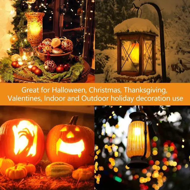 Alt view image 5 of 6 - LED Flame Effect Light Bulb, 4 Modes Flame Light Bulbs, E26 Base Fire Light Bulb with Gravity Sensor,Flickering Light Bulbs Halloween Home Party(4 Pack)