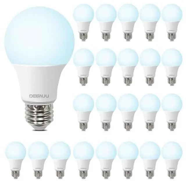 Main image of LED Light Bulbs Daylight 5000K, 60 Watt Equivalent LED Bulbs, A19 Standard Bulbs, 800 LM, 15000 Hours, E26 Base, Non-Dimmable, 8W LED Bulbs for Bedroom Living Room 24 Pack