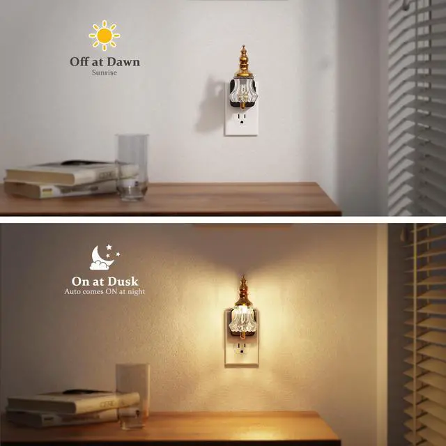 Alt view image 2 of 6 - Night Light, Night Lights Plug into Wall, Glass Flower Nightlight | LED 0-100LM Dimmable Nightlights, Dusk to Dawn Sensor, 1W Vintage Nite Light for Bathroom Hallway Gift Decor, 1 Pack