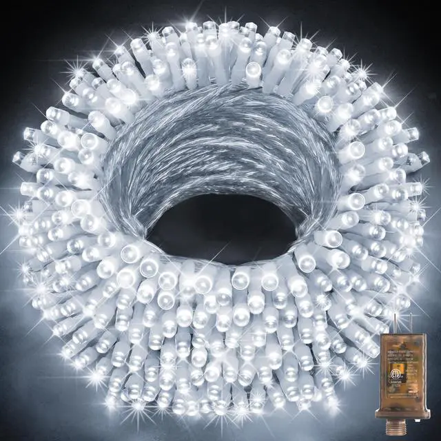 Main image of 403ft 1000 LED String Lights Outdoor Christmas Lights 8 Modes & Timer Fairy Light Plug in Waterproof LED String Lights for Xmas Yard Tree Wedding Party Holiday Decorations (Cool White)