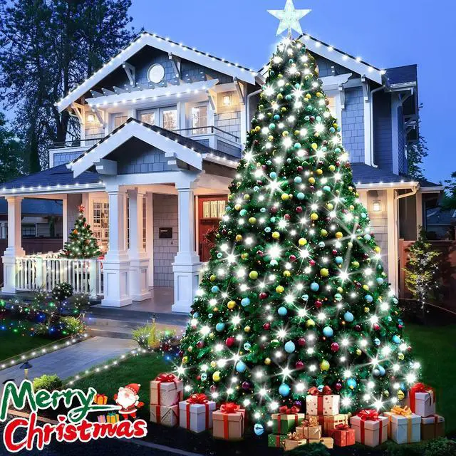 Alt view image 3 of 7 - 403ft 1000 LED String Lights Outdoor Christmas Lights 8 Modes & Timer Fairy Light Plug in Waterproof LED String Lights for Xmas Yard Tree Wedding Party Holiday Decorations (Cool White)