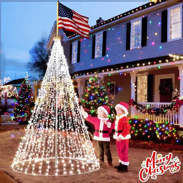 Alt view image 5 of 7 - 403ft 1000 LED String Lights Outdoor Christmas Lights 8 Modes & Timer Fairy Light Plug in Waterproof LED String Lights for Xmas Yard Tree Wedding Party Holiday Decorations (Cool White)