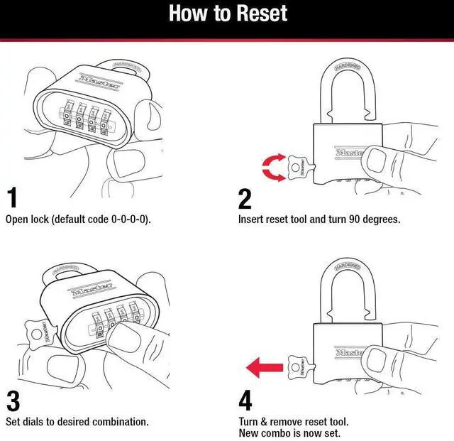 Alt view image 5 of 6 - Combination Padlock Outdoor Brass Lock, Gate Lock 2-Inch 175D | Resettable 4-digit Combination Lock For Gates, Storage Lock, Security Lock, Solid Brass Body, For Indoor and Outdoor Use
