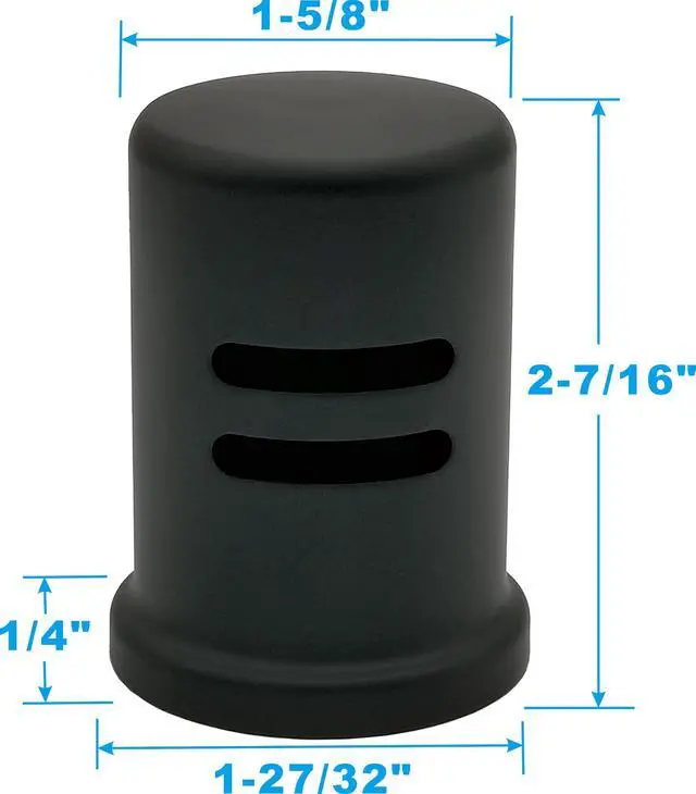 Alt view image 5 of 7 - Dishwasher Air Gap Cover Black only, Skirted, Replacement Black air gap dishwasher,Solid Brass,Matte Black Finish