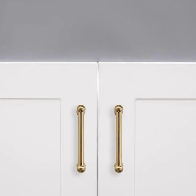 Alt view image 3 of 6 - 10 Pack 5 Inch Hole Center Champagne Bronze Cabinet pulls 100% Solid Heavy Duty Warm Brass Dresser Pulls Cabinet Drawer Pulls for Kitchen Cupboard Hardware