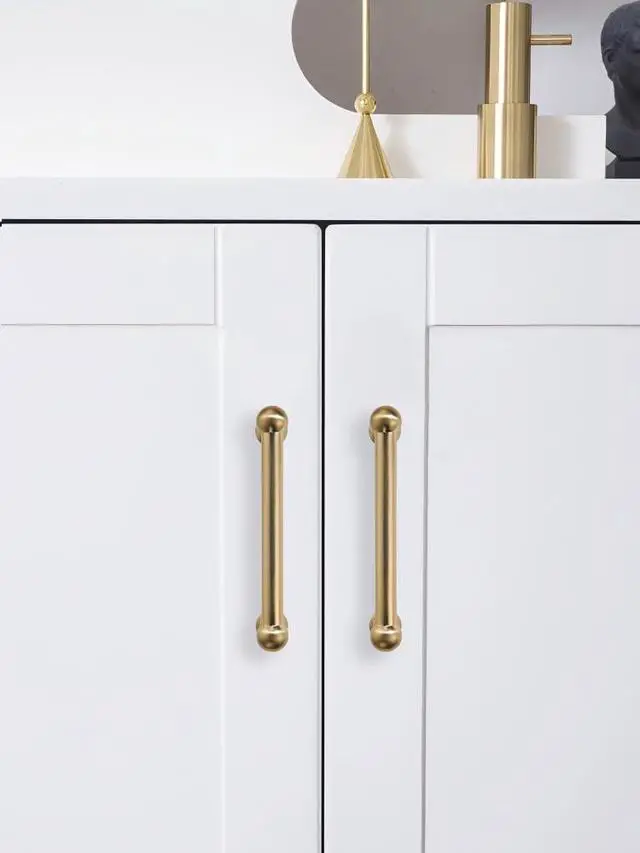 Alt view image 4 of 6 - 10 Pack 5 Inch Hole Center Champagne Bronze Cabinet pulls 100% Solid Heavy Duty Warm Brass Dresser Pulls Cabinet Drawer Pulls for Kitchen Cupboard Hardware
