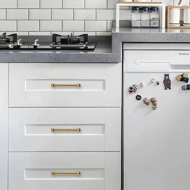 Alt view image 6 of 6 - 10 Pack 5 Inch Hole Center Champagne Bronze Cabinet pulls 100% Solid Heavy Duty Warm Brass Dresser Pulls Cabinet Drawer Pulls for Kitchen Cupboard Hardware