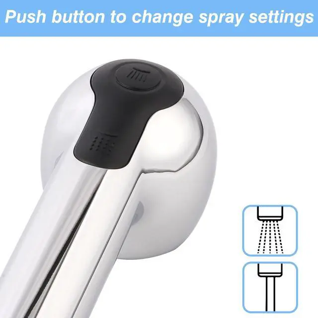 Alt view image 7 of 7 - Pull Out Sink Sprayer Head Replacement, 2 Function Kitchen Sink Faucet Head, G1/2 or 13/16 Inch Thread Faucet Head Kitchen Tap Sprayer Spout, Chrome
