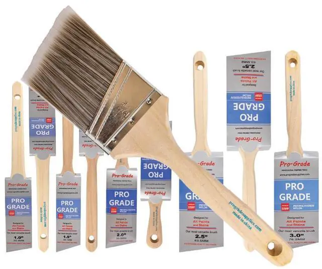 Main image of Angle Paint Brushes, Paint Brush Set for Trim & Walls, 10 Pc | Sash & cut-in detail | Furniture, cabinets, doors & fences | Interior & exterior | Latex, oil & stain | Medium stiff bristles