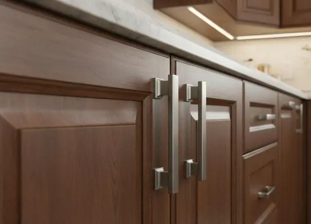 Alt view image 7 of 7 - Brushed Satin Nickel Cabinet Pulls and Handles 10 Pack, AL3061SN | 5 Inch Hole Center, Solid Metal Build, Rectangle Decorative Hardware Handles, for Cabinets and Drawers