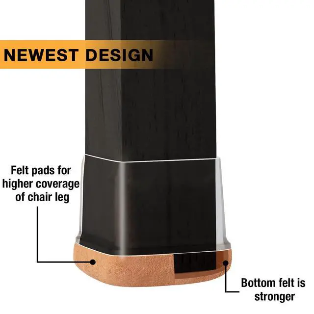 Alt view image 4 of 7 - 32-Pcs Square Silicone Chair Leg Floor Protectors, Thick & Durable | Protect Hardwood Floors from Scratches & Noise, Fit Dining Table & Bar Stool Legs (Fits 1-1/10" to 1-3/10")