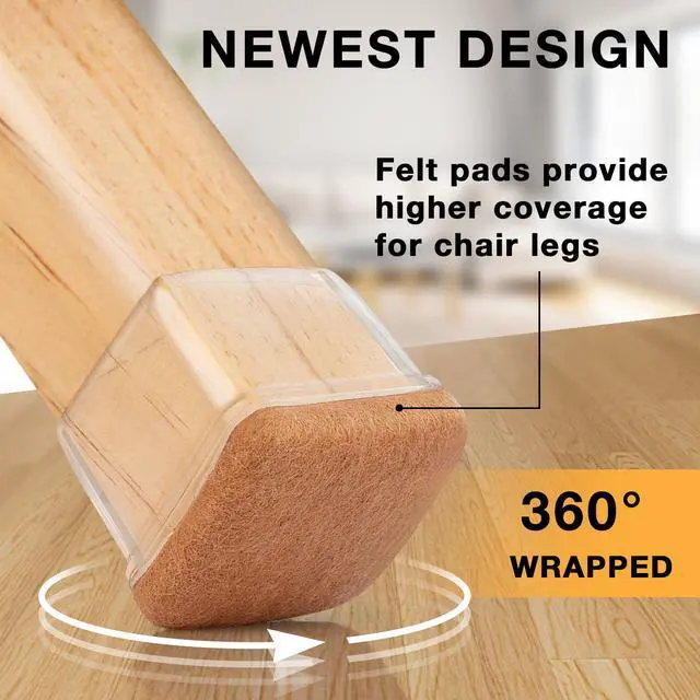 Alt view image 3 of 7 - 32-Pcs Square Silicone Chair Leg Floor Protectors, Thick & Durable | Protect Hardwood Floors from Scratches & Noise, Fit Dining Table & Bar Stool Legs (Fits 1-1/10" to 1-3/10")
