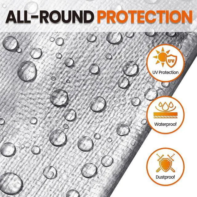 Alt view image 3 of 7 - 10x12 FT Tarp Waterproof, 16 Mil Tarps Heavy Duty Waterproof Multipurpose Protective Cover UV Resistant Rip & Tear Resistant with Grommets Reversible for Home Boats Cars Camping