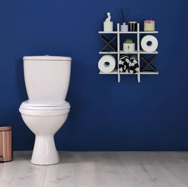 Alt view image 5 of 7 - Tic Tac Toe Toilet Paper Holder Stand Bathroom Wall Decor Rustic Wooden Hanging Storage Freestanding Wall Mounted Shelves Decor for Toilet Tissue Farmhouse