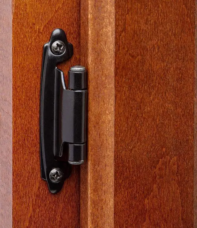 Alt view image 6 of 7 - 3/8" Inset Cabinet Hinges Black (25 Pair -50 Pcs) Offset Self Closing Matte Black Cabinet Hinges for Kitchen Cabinets w/Bumpers & Upgraded Screws