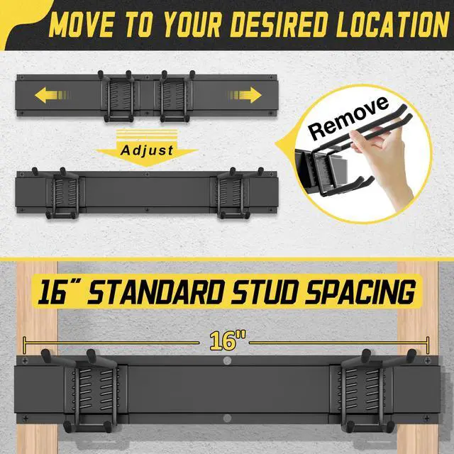 Alt view image 2 of 7 - Garage Wall Organizer,15Pack Carries 675 lbs,Garden Tool Organizer | 48in With Large Storage Space,Easy Assembly, Sturdy Design,for Efficient Tool Storage Garage Organization