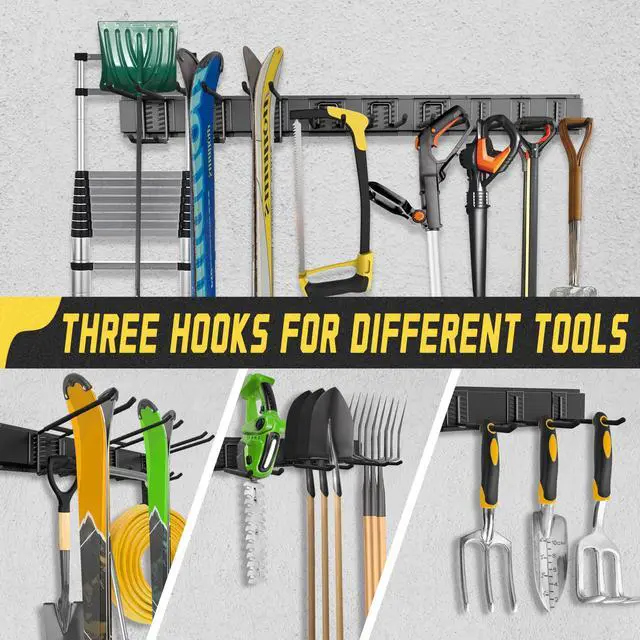 Alt view image 6 of 7 - Garage Wall Organizer,15Pack Carries 675 lbs,Garden Tool Organizer | 48in With Large Storage Space,Easy Assembly, Sturdy Design,for Efficient Tool Storage Garage Organization