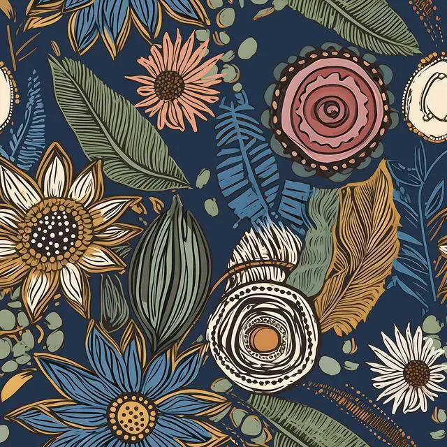 Main image of Boho Wallpaper Peel and Stick 17.5"x393", Navy Blue Contact Paper | Self Adhesive/Removable/Waterproof/Thick Vinyl Wall Paper for Bathroom Bedroom Shelf Cabinet Drawer,Prepasted,Easy Peel