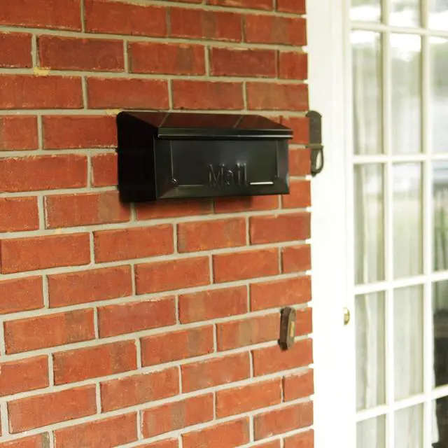 Alt view image 2 of 7 - Townhouse Galvanized Steel, Wall-Mount Mailbox, Black Small | Galvanized steel build for outside with weather-resistant outdoor construction and a rust-resistant powder-coat finish