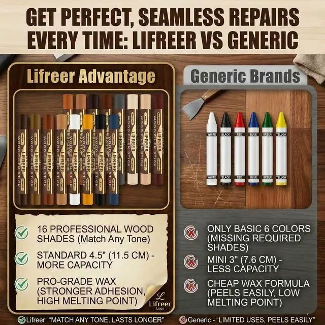 Alt view image 4 of 7 - Wood Filler Sticks,16 Colors Wood Crayons for Scratches, Scuffs, Cracks, Stains and Holes, Furniture Wax Crayons Pen for Touch Up Furniture, Floors, Cabinets, Tables, and Doors