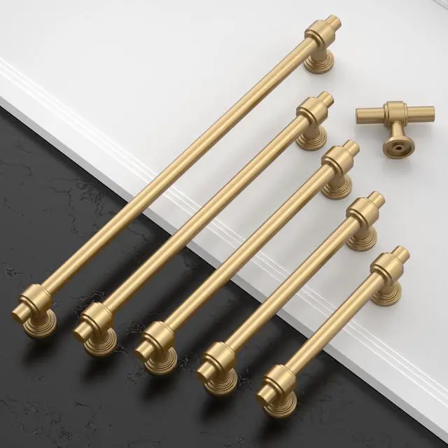 Alt view image 3 of 7 - 10 Pack Champagne Bronze Cabinet Pulls 5 Inch(128mm) Hole Center Drawer Pulls Cabinet Hardware Kitchen Cabinet Handles for Bathroom Dresser Pulls ZH0069