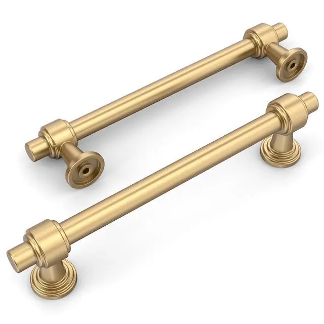 Alt view image 2 of 7 - 10 Pack Champagne Bronze Cabinet Pulls 5 Inch(128mm) Hole Center Drawer Pulls Cabinet Hardware Kitchen Cabinet Handles for Bathroom Dresser Pulls ZH0069
