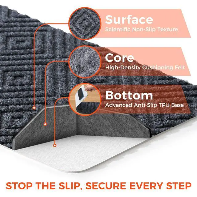 Alt view image 2 of 7 - BAGAIL 15-Pack Non-Slip Stair Treads 8"x30" for Wooden Steps, Bluish Grey | No-Residue Adhesive, 0.28" Thick Cushion, Machine Washable, Safe for Dogs, Kids & Elderly, Peel-and-Stick Easy Installation
