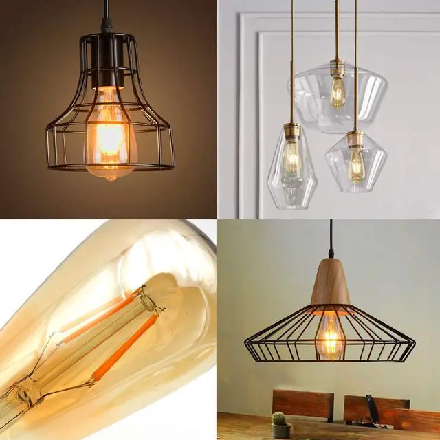 Alt view image 2 of 7 - LED Dimmable Edison Light Bulbs 4W, 2200K-2400K Warm White (Amber Glass) ST64, E26 Base Pack of 6
