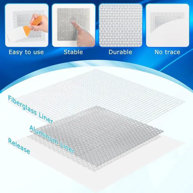 Alt view image 5 of 6 - Ranekie 14 Pack Drywall Repairs Patch, 4/6/8 Inch Drywall Repair Kit with Extended Self-Adhesive Mesh,Large Hole Patch Repair for Drywall,Heavy Duty Dry Wall Hole Repair Patch