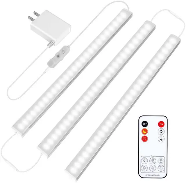 Main image of 3 PCS 12-inch Plug-in Under Cabinet Lights, Ultra-Thin | Daylight White Dimmable Lighting for Kitchen Cabinets, Counters, Workbenches, Desks and Shelves