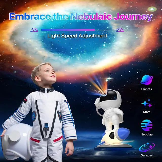 Alt view image 4 of 7 - Galaxy Projector, 12 in 1 HD Planetarium Astronaut Galaxy Projector for Bedroom, Galaxy Star Night Light Projector for Kids Adults Gaming Room/Party/Home Décor