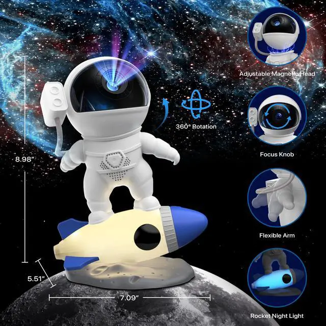 Alt view image 5 of 7 - Galaxy Projector, 12 in 1 HD Planetarium Astronaut Galaxy Projector for Bedroom, Galaxy Star Night Light Projector for Kids Adults Gaming Room/Party/Home Décor