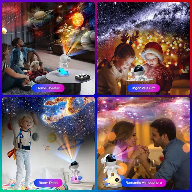 Alt view image 7 of 7 - Galaxy Projector, 12 in 1 HD Planetarium Astronaut Galaxy Projector for Bedroom, Galaxy Star Night Light Projector for Kids Adults Gaming Room/Party/Home Décor