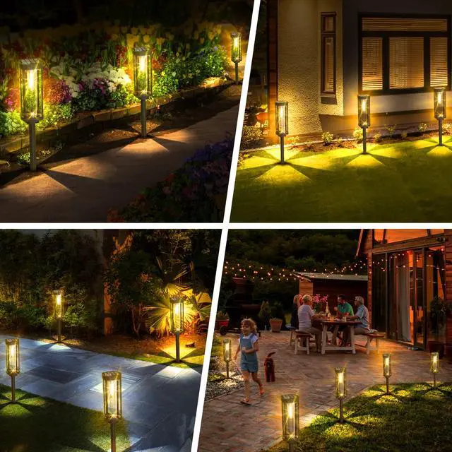 Alt view image 4 of 7 - Solar Pathway Lights Outdoor Waterproof Warm White, 6 Pack | Bright LED, 3000K, IP65, Solar Powered Landscape Lights for Path, Driveway, Lawn, Patio, Sidewalk, Yard, Walkway
