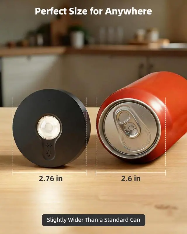 Alt view image 7 of 7 - Rechargeable Puck Lights with Remote Control, 1500mAh Battery Operated Tap Lights, Dimmer & Timer Under Cabinet, Wireless LED Stick-On for Closet, Bedroom, Kitchen - Black 3Pcs
