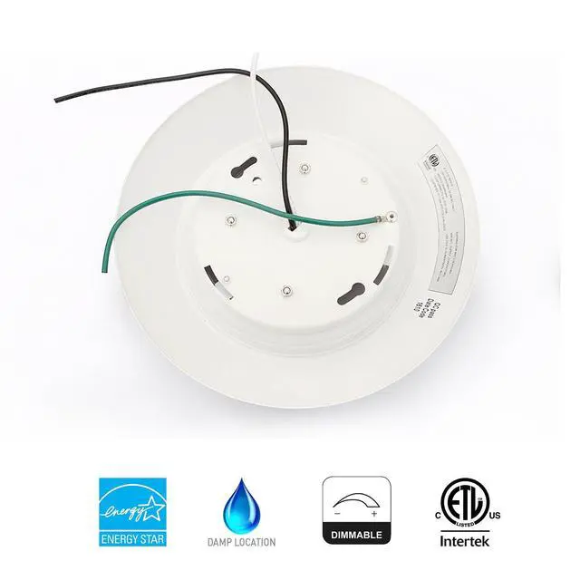 Alt view image 2 of 4 - 8 Packs 6 Inch LED Low Profile Recessed & Surface Mount Disk Light, Round, 15W, 900 Lumens, 5000K Daylight White, CRI80, Driverless Design, Dimmable, ETL Listed, White