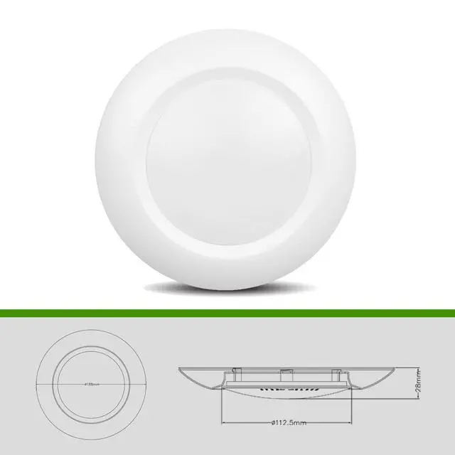 Alt view image 3 of 4 - 8 Packs 6 Inch LED Low Profile Recessed & Surface Mount Disk Light, Round, 15W, 900 Lumens, 5000K Daylight White, CRI80, Driverless Design, Dimmable, ETL Listed, White