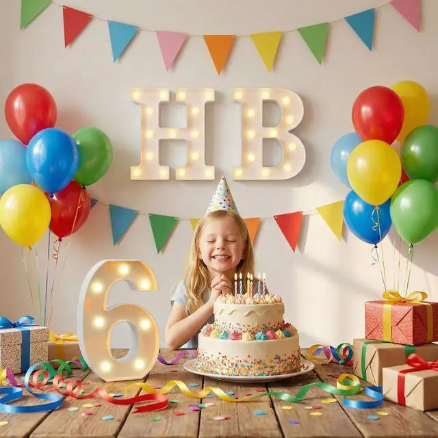 Alt view image 7 of 7 - 8.86 Inch Marquee Light Up Numbers 60 for Party Decorations | Birthday Number Decorations for Girls Boys Women Men, Lighted Marquee Numbers for Anniversary Party Night Light Table Decor