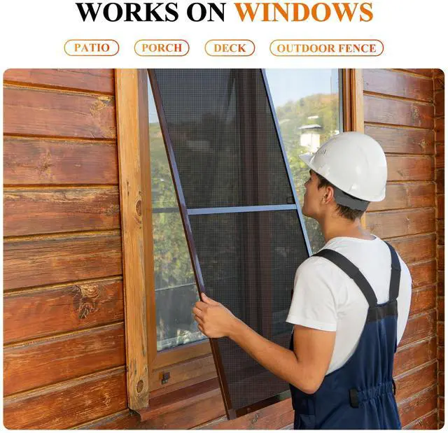 Alt view image 7 of 7 - Pet Proof Window&Door Screen Replacement Mesh, 48" W x 99" L, Black | Best Vinyl Coated Polyester Dog Cat Resistant Heavy Duty, Net Netting Curtain Wire Roll Repair Kit for Patio/Porch/Sliding