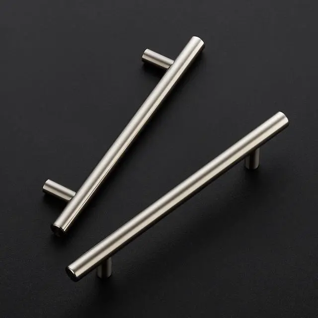 Alt view image 2 of 7 - Brushed Nickel Cabinet Pulls, Cabinet Handles, 5 Inch CC, 30 Pack | Stainless Steel Pulls, Mounting Template Included, Long Bar Grip, For Kitchen Drawers, Cabinets, Cupboards, Hardware Updates