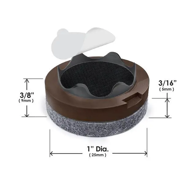 Alt view image 6 of 6 - GorillaFelt Chair Leg Floor Protectors/Felt Chair Glides (Set of 16) Tap-On Felt Furniture Pads Guaranteed to Stay On, 1 Inch Round Chair Sliders