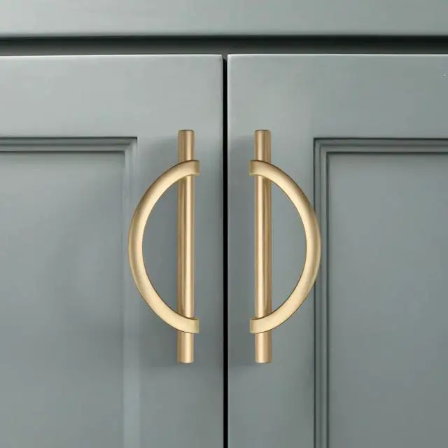 Main image of 10 Pack Brushed Gold Cabinet Pulls 5 Inch(128MM) Hole Centers Kitchen Cabinet Handles Hardware Kitchen Handles for Cabinets Cupboard Handles Drawer Pulls