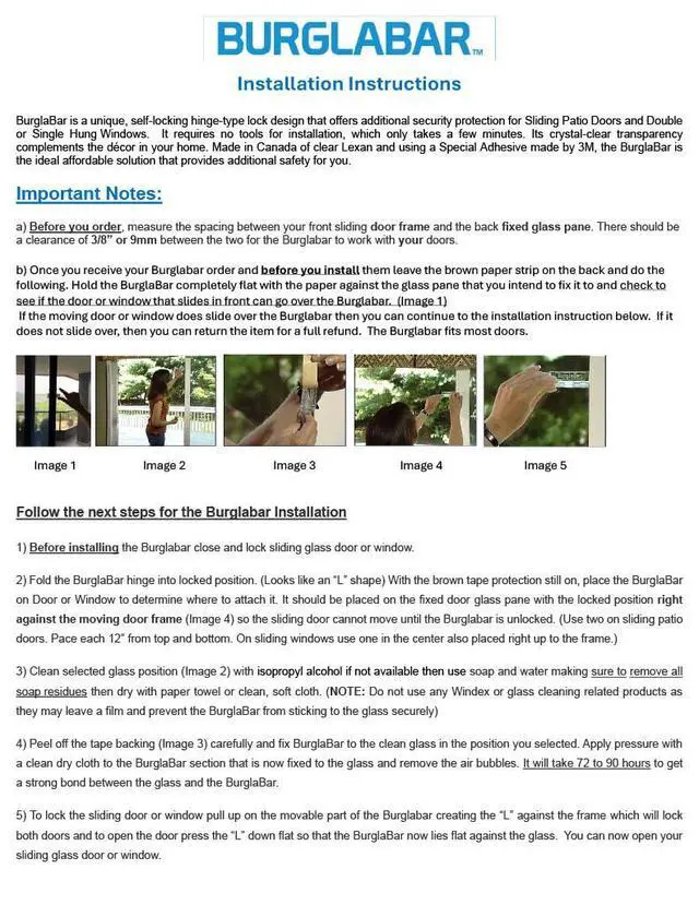 Alt view image 4 of 6 - 2 Pack Additional Security for Sliding Patio Doors and Sliding Glass Windows
