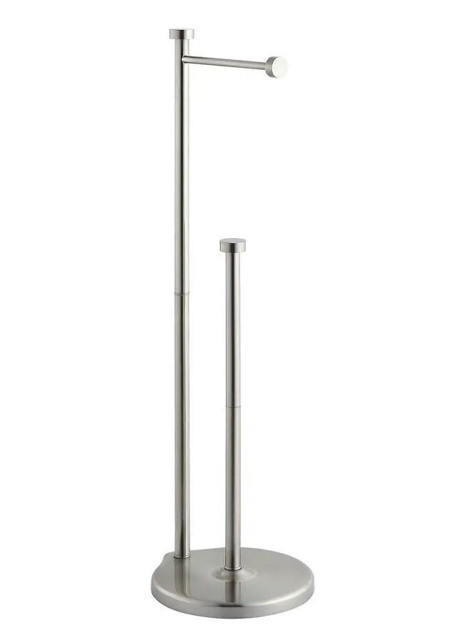 Alt view image 3 of 5 - Free Standing Bathroom Toilet Paper Holder Stand with Reserve, Reserve Area has Enough Space for Jumbo Roll