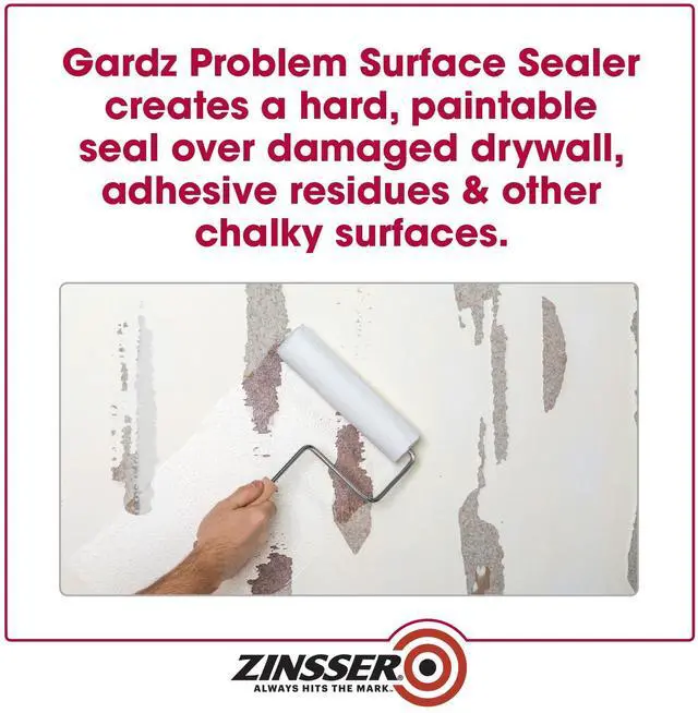 Alt view image 6 of 7 - Gardz Water-Based Problem Surface Sealer, Clear, Quart | Gardz problem surface sealer, Quart. Clear water-base sealer hardens & seals damaged drywall, torn paper & patched